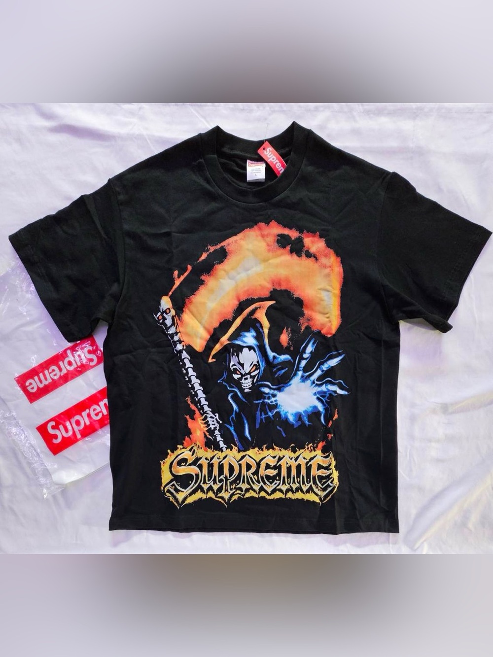 Supreme Black Graphic Reaper Tee